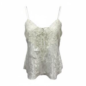 Vtg. Victoria's Secret Gold Label Cami Y2K Womens Medium White Lace Satin Floral